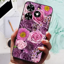 Premium Black Silicone Bumper Case with Wolf and Lion Design - Soft TPU Protective Cover for Infinix Hot 40i (31)