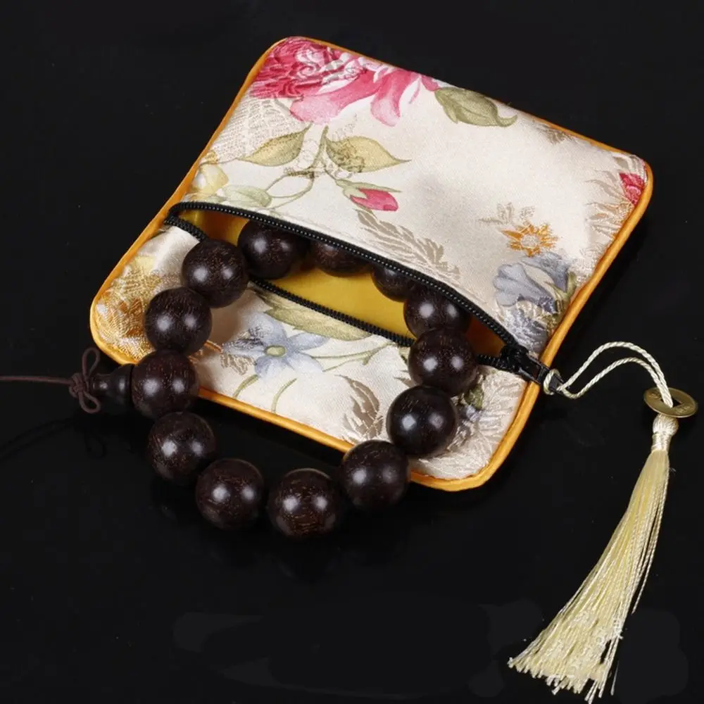 Chinese Style Embroidered Purse Exquisite Embroidery Flower Wallet Coin Pouch Storage Bag Gift Jewelry Packing Bag