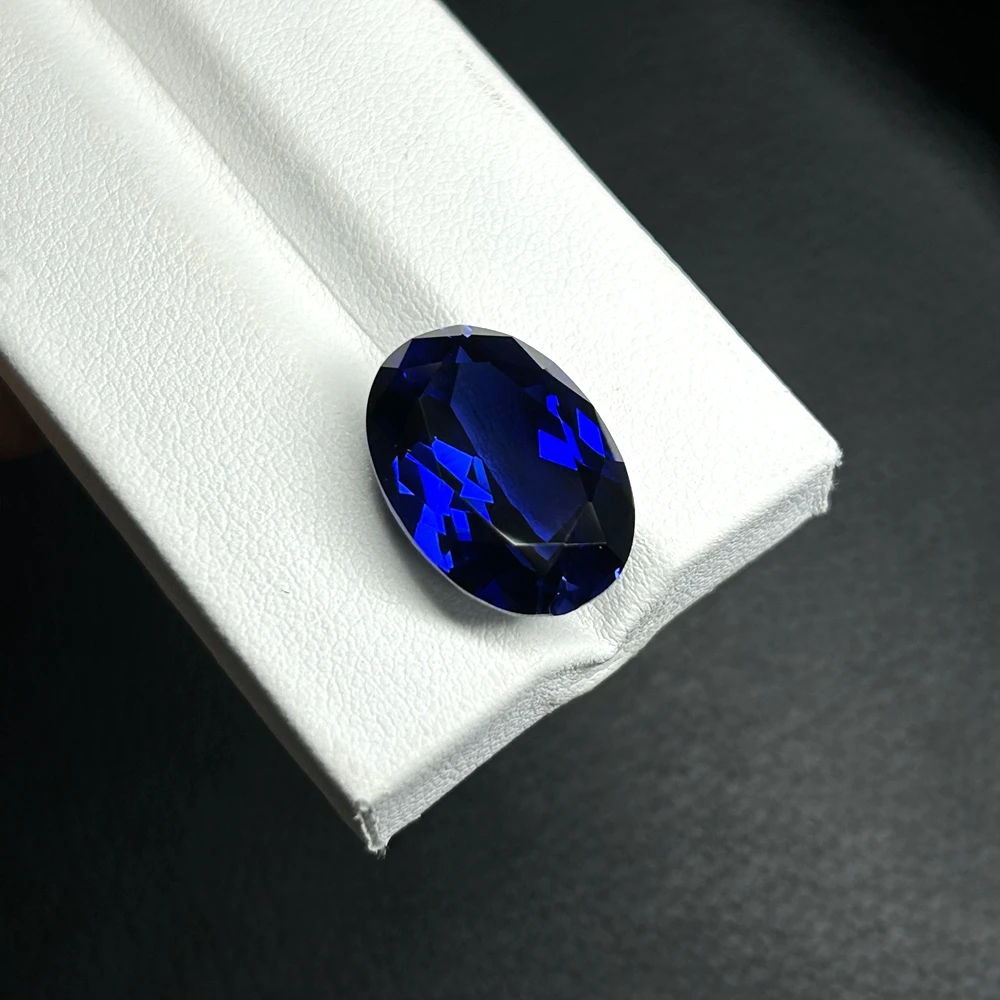 Meisidian 5x7-13x18mm Blue Sapphire Loose Gemstone Beads 34# Corundum Oval Cut Sapphire Stone 3