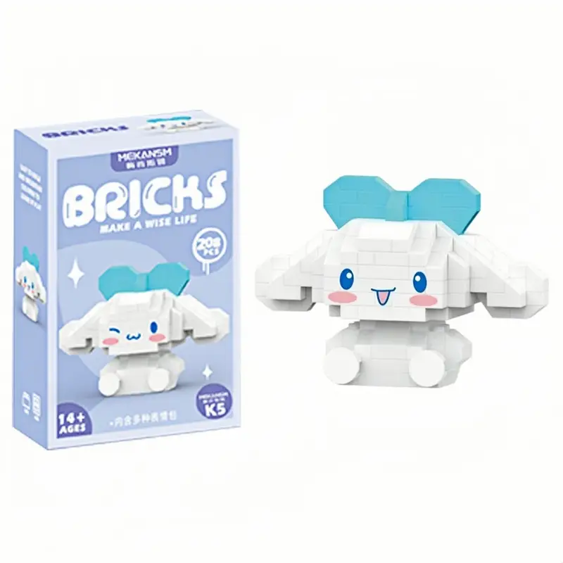 99 style SANRIO Hello Kitty Building Blocks Cartoon Figures Kuromi Bricks My Melody Children's Assembly Toys Cinnamoroll Gift - Image 35