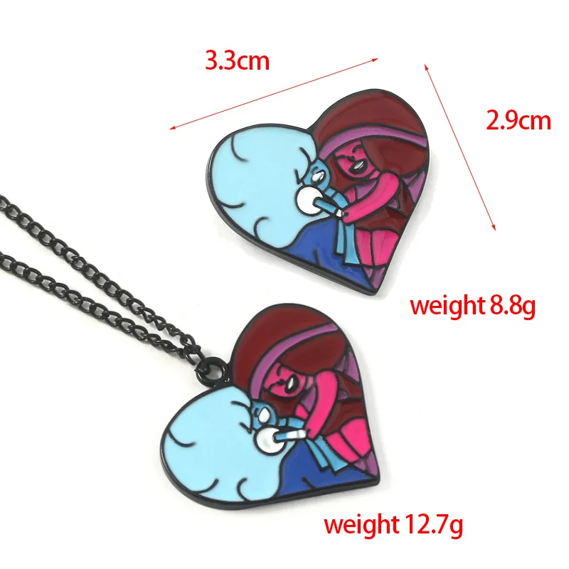 Steven and Universe Necklace Classic Cartoon Periphery Cute Enamel Heart Brooch Pendant  Jewelry Gift for Movie Fans 2