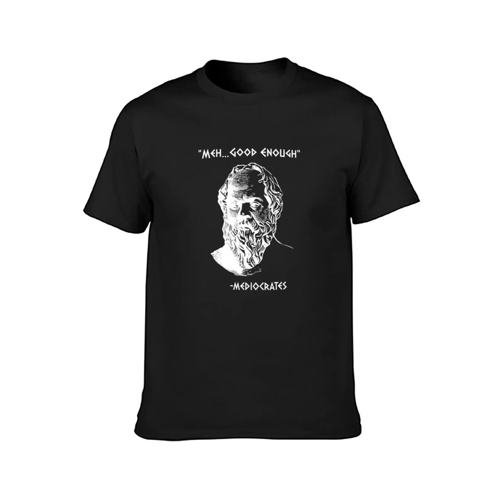 Mediocrates Meh Sarcasm 티셔츠, 맞춤형 귀여운 상의, 남성용 블랙 티셔츠