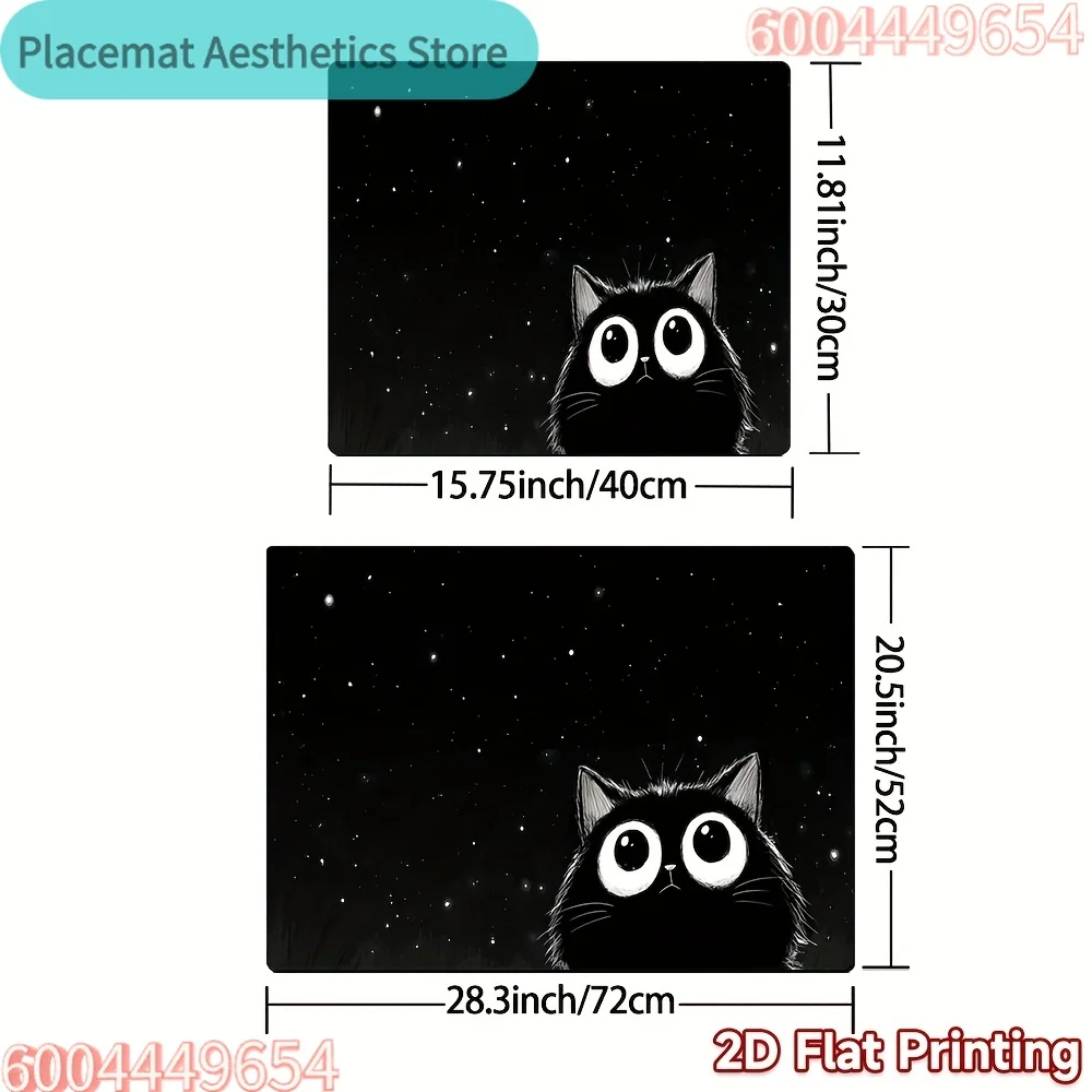 별이 빛나는 고양이 디자인을 특징으로 하는 2D 평면 인쇄 스토브 보호 커버. 이 창의적이고 트렌디한 스토브 보호대는 완벽한 제품입니다.