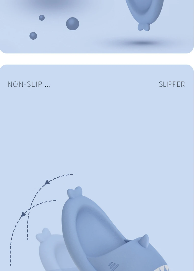 Description Picture 6 of itemGacimy Summer Shark Sandals For Children Soft Kid Thick Bottom Outdoor Beach Slides Boys Girls Cute Cartoon Shark House Slippers