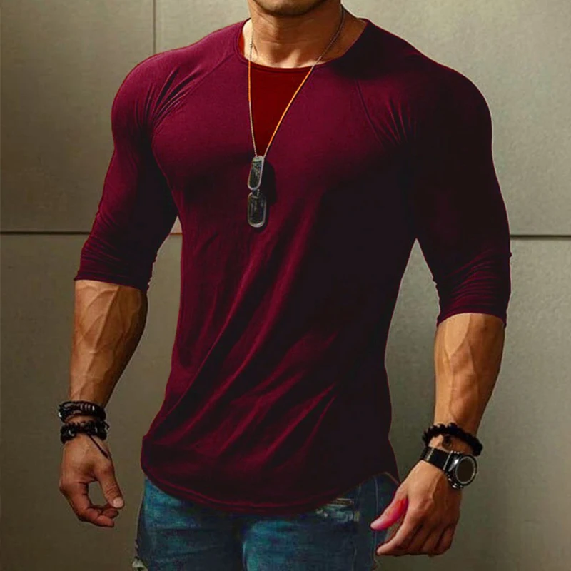 Camicie da corsa a compressione da uomo Dry Fit Fitness Gym T-shirt Rashguard da uomo Calcio Allenamento Bodybuilding Abbigliamento elastico 2023 - immagine 5