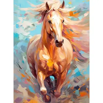 Horse splash fluid paint by numbers kit