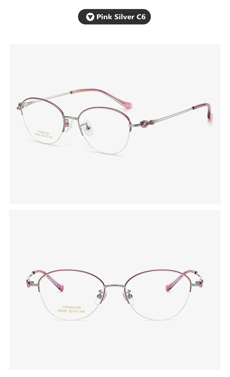 Oveliness Women's Semi Rim Oval Titanium Eyeglasses 11