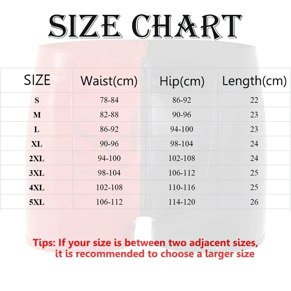 S-5XL Men Faux PU Leather Boxers Shorts PVC Trunks Zipper Open Crotch Boxer Short Pant Underwear Boxershorts Patchwork Underpant