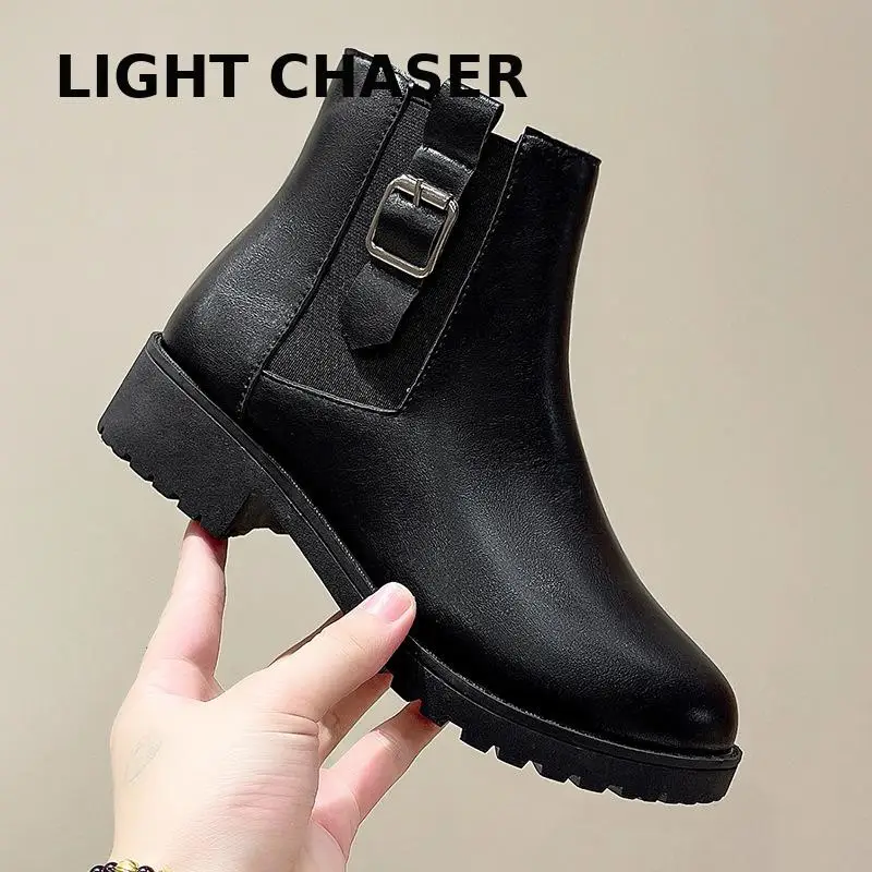 Women's Winter Shoes Handmade Set Of Feet Women Boots 2022 Vintage Flat Ankle Boots Ladies Autumn Bullock Casual Platform Boots