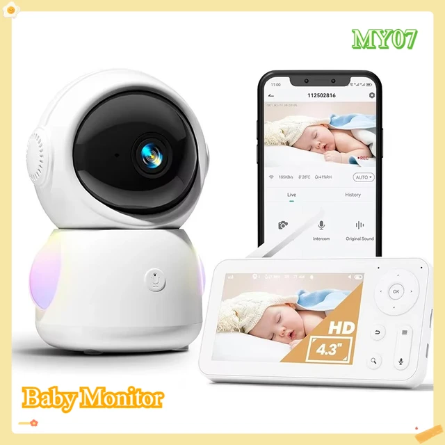 MY07 Alexa HD Baby Monitor 3MP Wireless WiFi Motion Tracking ONVIF Security Camera Remote RGB Night Light Two-way Intercom 1