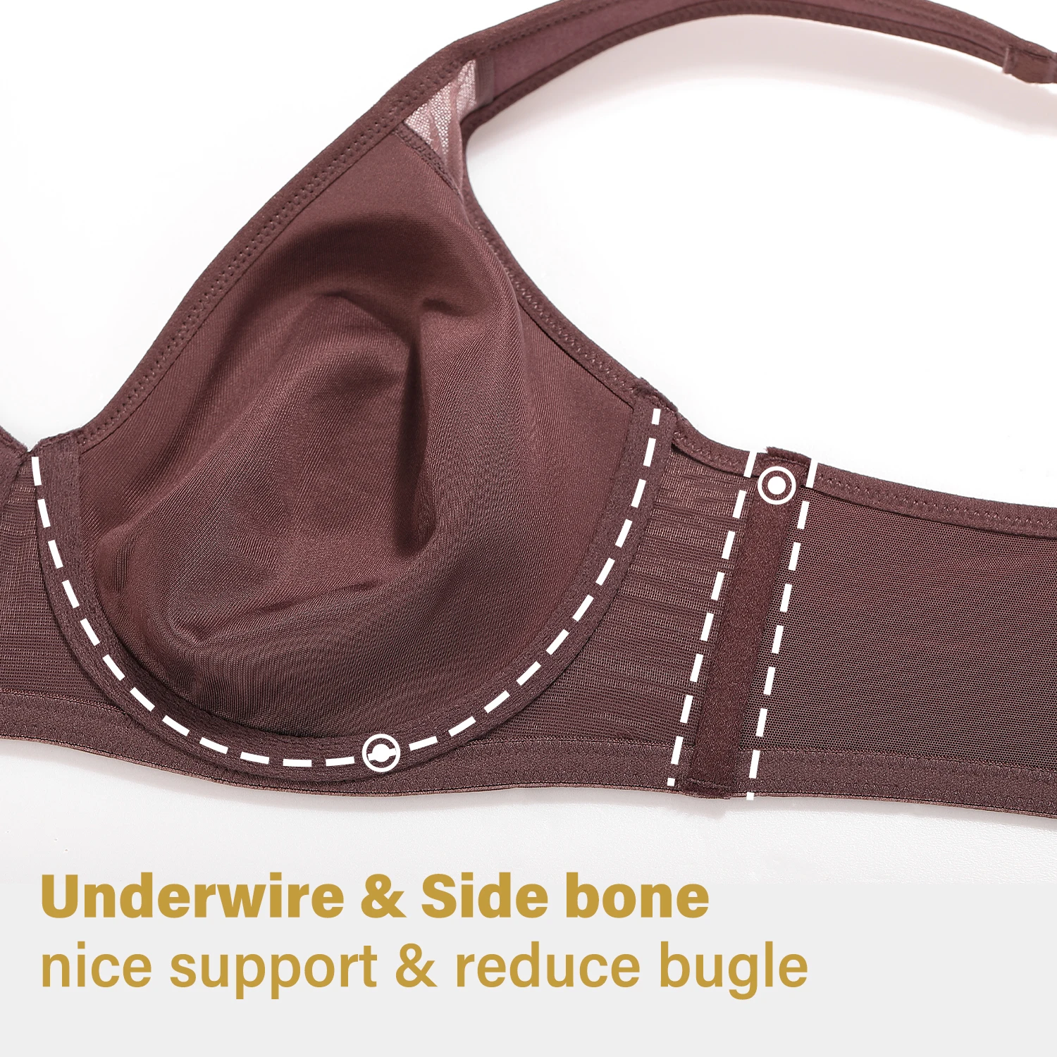 Women's Smooth Full Coverage Underwire Plus Size Minimizer Seamless Unlined Bra Non Padded B-DD E F G H 32-40 42 44