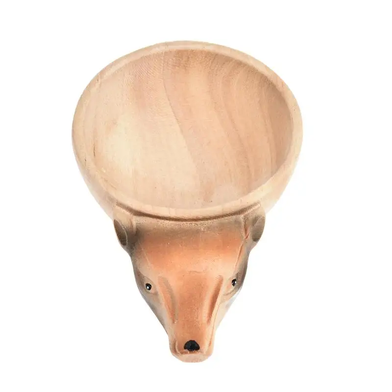  TY&WJ Handmade Kuksa Wooden Mug,Animals Head Image