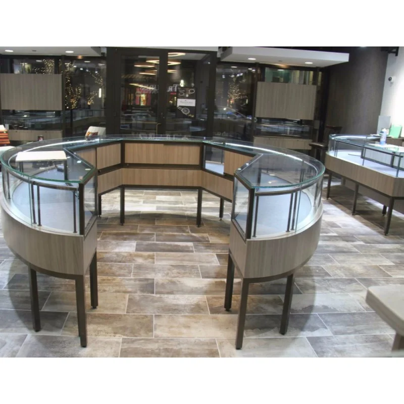 커스텀 빈티지 주얼리 상점 디자인, 유리 및 목재 디스플레이 캐비닛, 주얼리 상점 인테리어 디자인 아이디어, 주얼리 상점 카운터 쇼