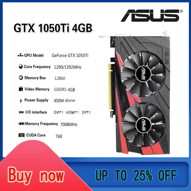 ASUS Raphic Card GTX 950 960 1050 1060 1650 1660 RX 580 2GB 3GB 4GB 6GB 8GB Video Cards GPU AMD Intel Desktop CPU Motherboard best graphics card for gaming pc Graphics Cards