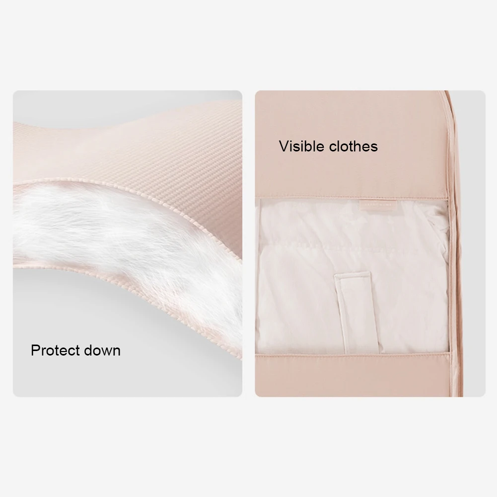 자체 압축 지퍼 코트 보관 가방 의류 코트 자켓 용 의류 커버가있는 공간 절약형 교수형 의류 가방