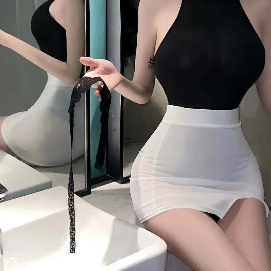 Chic High Waist Black Bodycon Mini Skirt