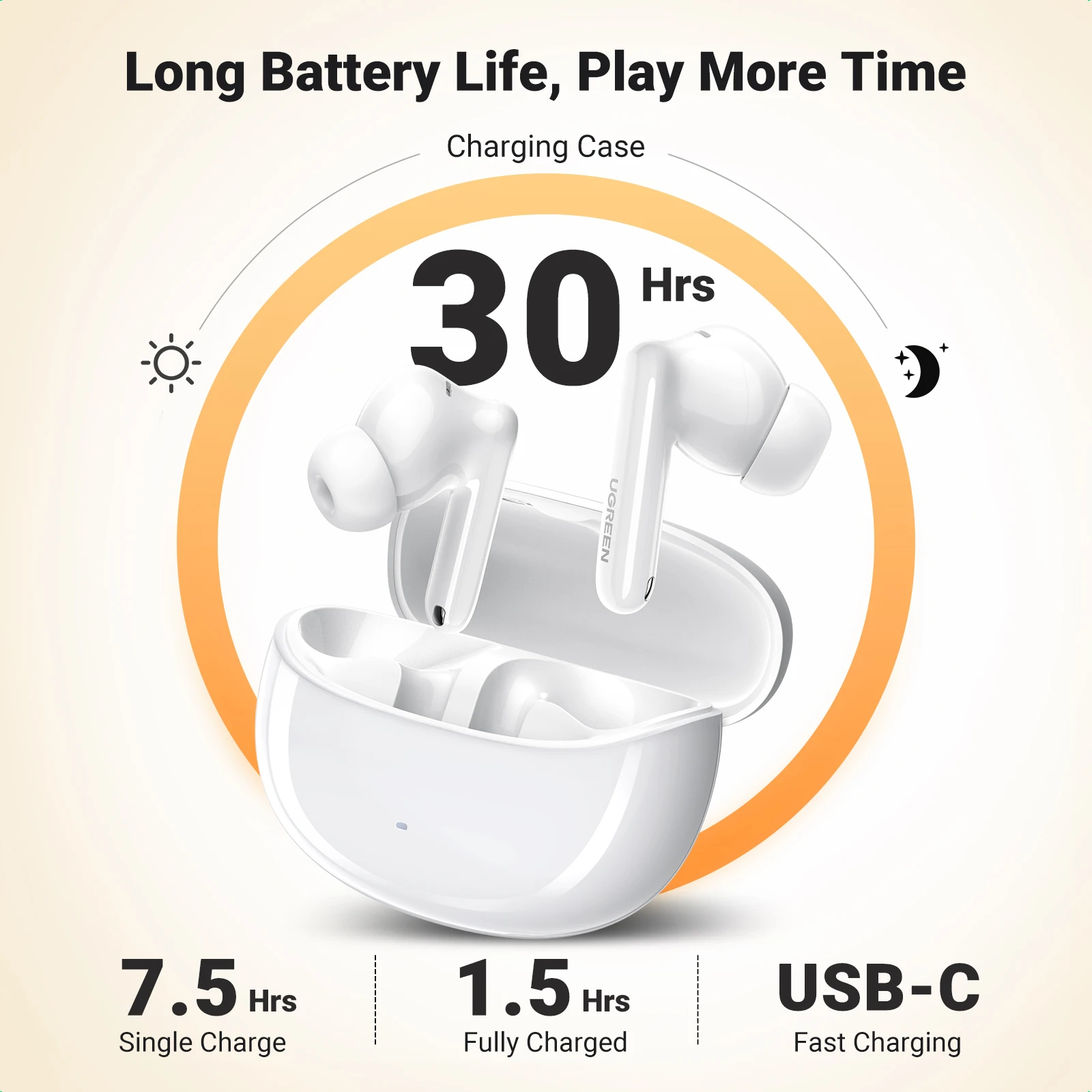 Wireless Bluetooth Earphones ANC TWS Bluetooth 5.2 Active Noise Cancellation In-Ear Mics Handfree
