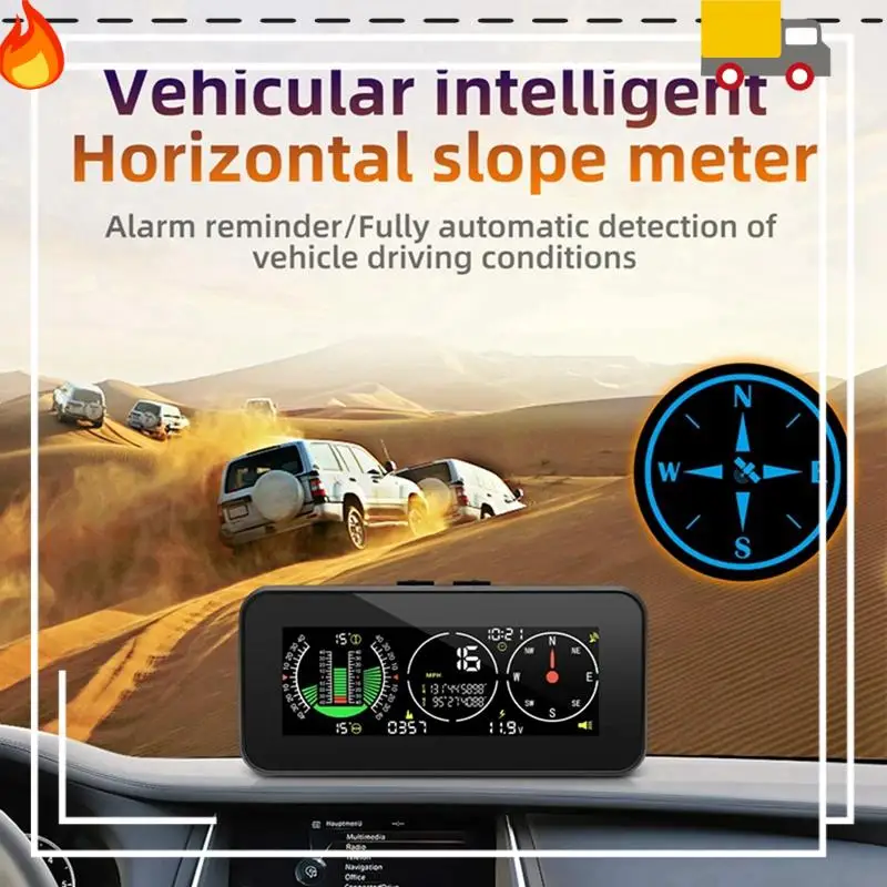 Car HUD Head Up Display Inclinometer Compass Speedometer Digital Speed Slope Meter Car Parts 1 PCS