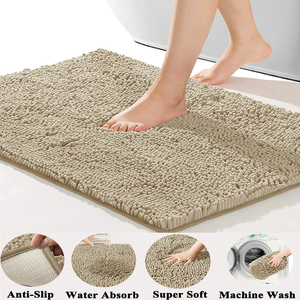 Luxury Bathroom Rugs Bath Mat,Non-Slip Fluffy Soft Plush Microfiber Shower  Rug,Machine Washable Carpet Quick Dry Ultra Bath Mats - AliExpress