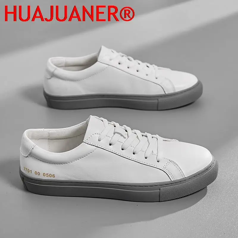 Fashion Men Loafers Men Genuine Leather Casual Shoes High Quality Adult White Sneakers High Quality Walking Male Footwear