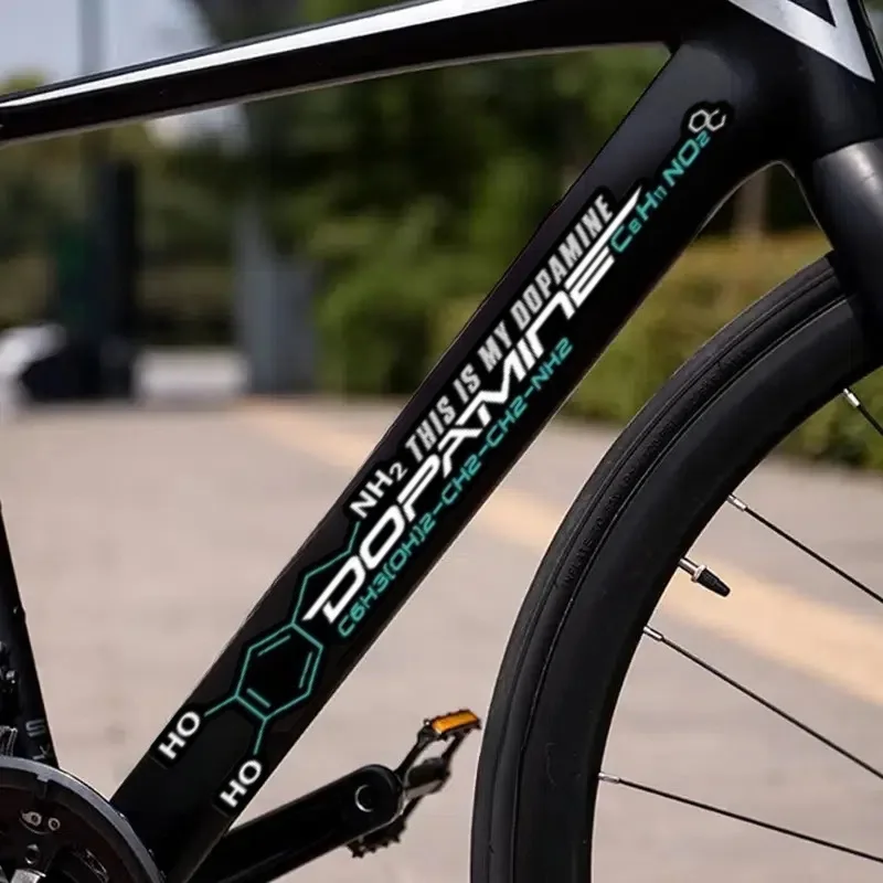 2-piece road bike dopamine molecule riding frame sticker - long scratch covering motorcycle sticker, helmet bike sticker