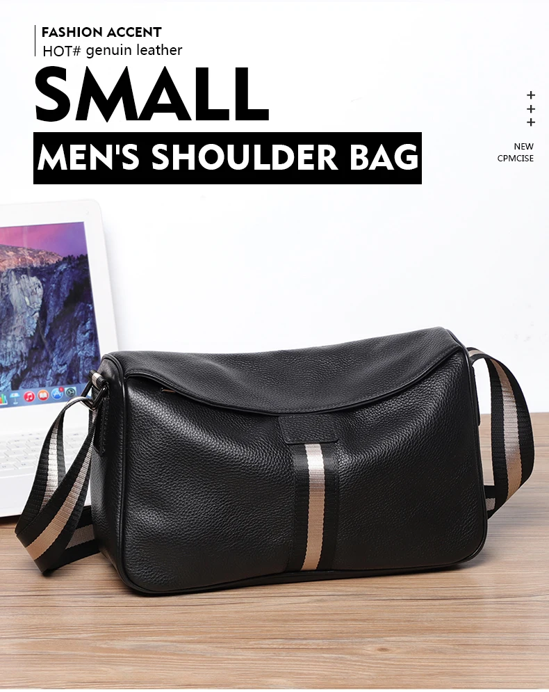 New Design Men bag Soft Genuine Leather Boy's Flap Cowhide Leather Shoulder Bag Men's Crossbody Messenger Bags Fashion Style