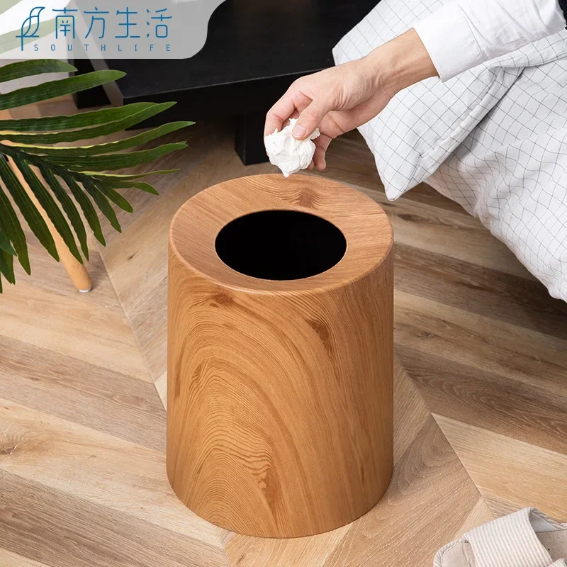 침실 욕실 목재 곡물 쓰레기통 조명, 럭셔리 뚜껑없는 숨겨진 쓰레기 봉투 분류 원추형 쓰레기통