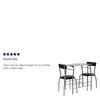 Sutton 3 Piece Space-Saver Bistro Set with Black Glass Top Table  Vinyl Padded Chairs 6