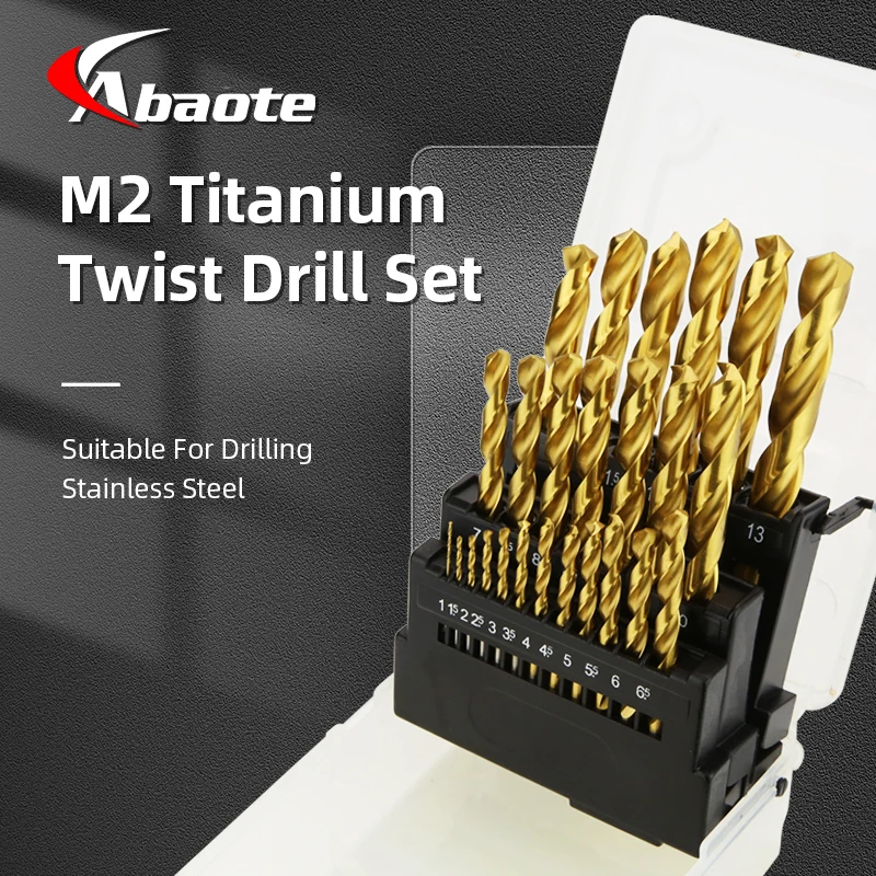 Carbide drill bits ABAOTE titanium twist drill HSS high speed steel drill set power tools 1.5-6.5MM 1.0-13mm twist for metal bit set