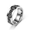 Fashion Punk Style Gear Rotating Anxiety Fidget Ring Titanium Steel Chain Spinner Rings for Men Rock Biker Wedding Party Jewelry 4