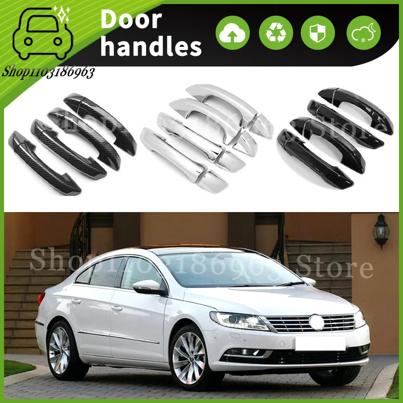 

For Volkswagen 3C CC B6 B7 B7.5 08-16 Black Chrome Car Door Handle Cover Trim Styling Accessories Car Stickers Auto Accessories