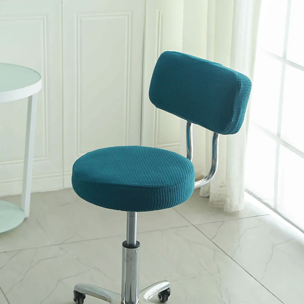 ping bu 2 coperture rotonde per sgabello, antiscivolo, per sedia e sedia, per ufficio, casa/cucina (diametro 36 cm, blu scuro