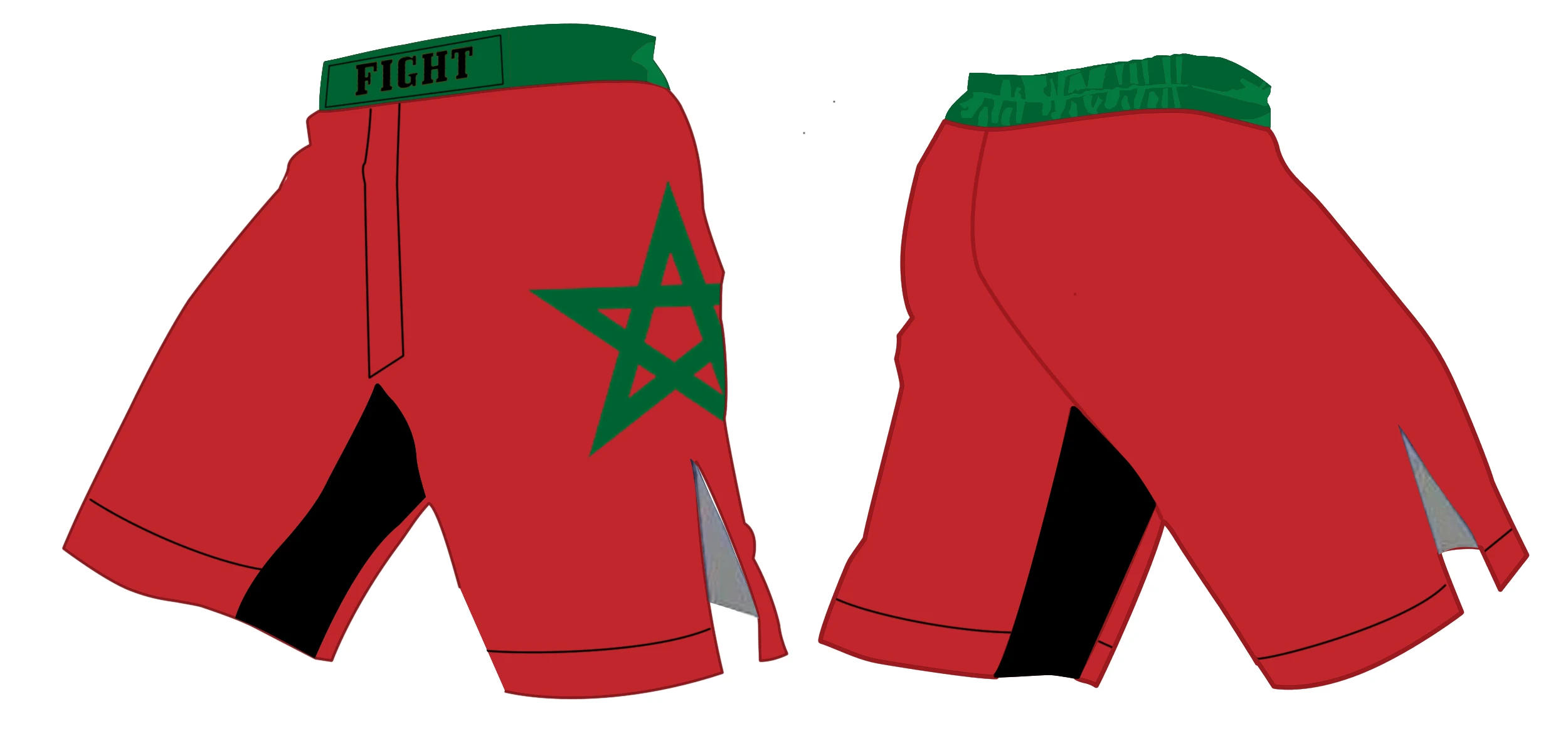 MMA shorts men's national flag Thai boxing pants Taekwondo boxing training torso fitness gym mixed martial arts jutsu fighting