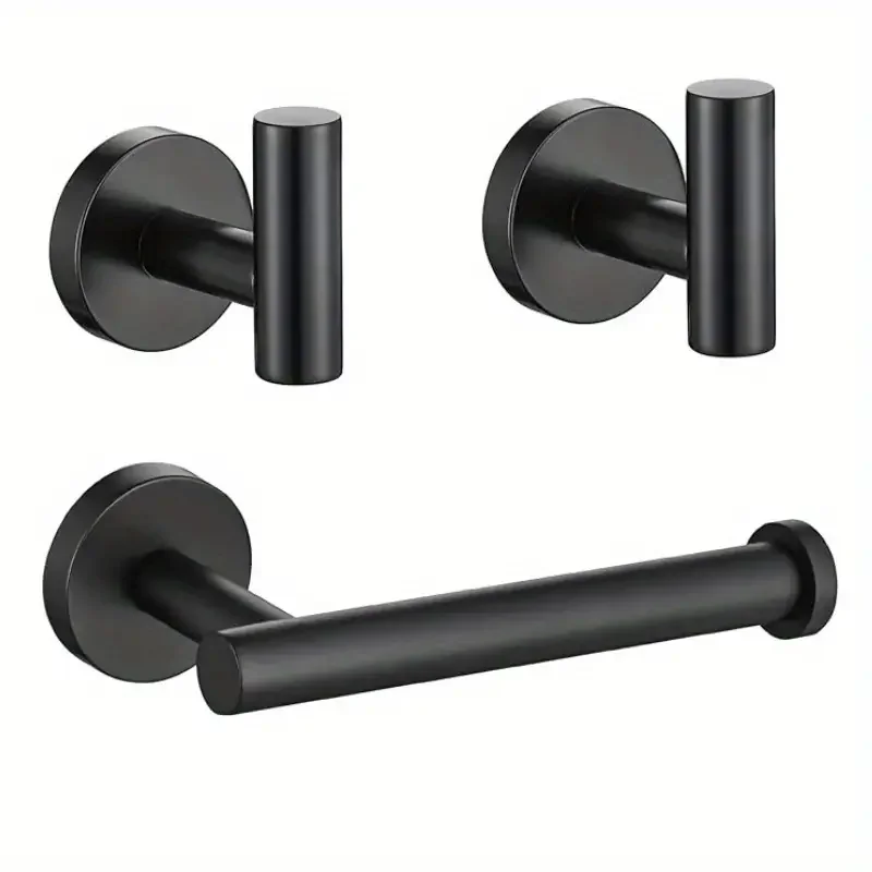 3Pcs Bathroom Hardware Set Stainless Steel Bathroom Accessories Set Includes Towel Holder And Toilet Paper Holder-Saving Design