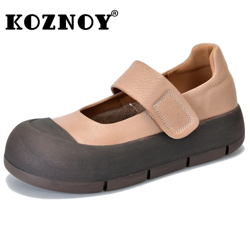 

Koznoy 4.5cm Cow Suede Genuine Leather Ethnic Elegance Woman Comfy Soft Soled Summer Luxury Flats Ladies Shallow Moccasin Shoes