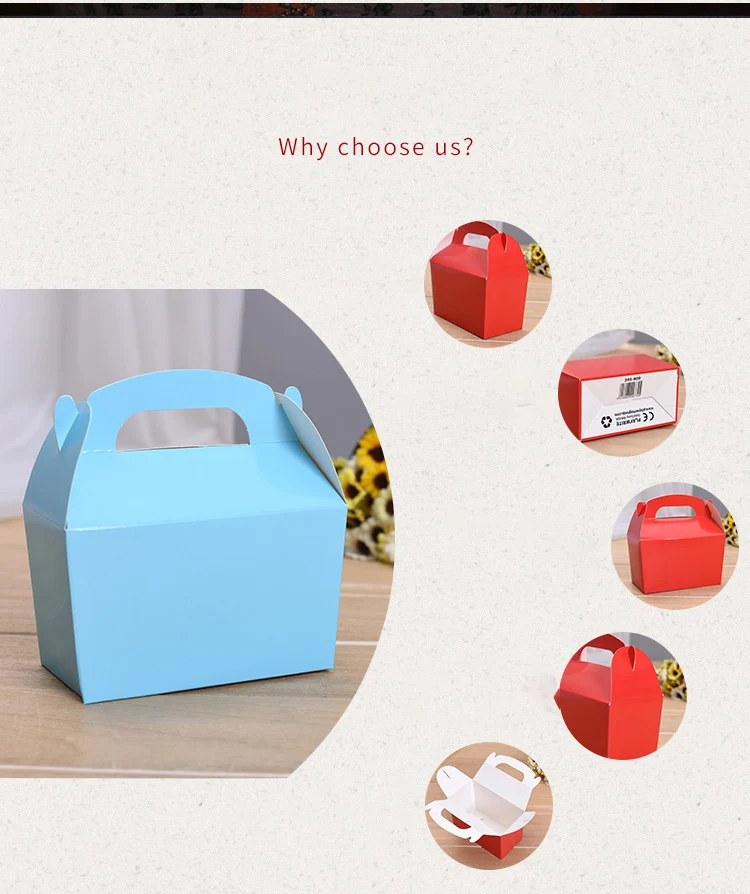 12PCS Tragbare Kraft Papier Geschenk Box Griff Kuchen Backen Behälter Verpackung Box Hochzeit Geburtstag Gunsten Dekoration Supplie – Detail 2