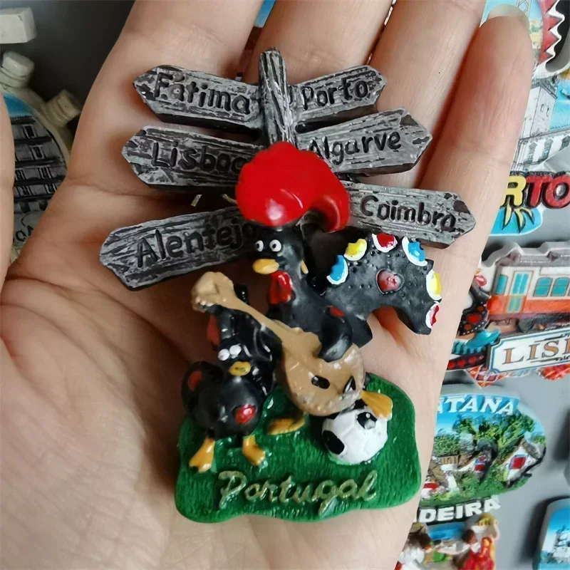 Aimant De Réfrigérateur 3D Coq Portugal Souvenir Voyage Cadeau De Maison Cuisine Décoration Magnétique Collection Sticker