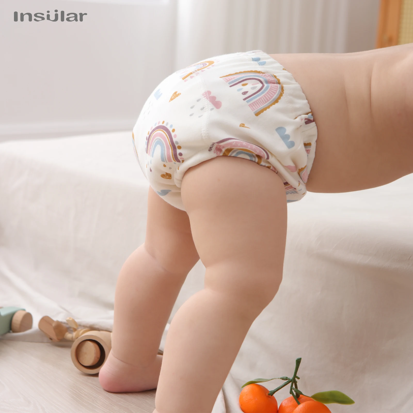 3pcs Baby Cotton Training Pants 6 Layer Waterproof Cloth Diapers Reusable Toolder Nappies Baby Underwear