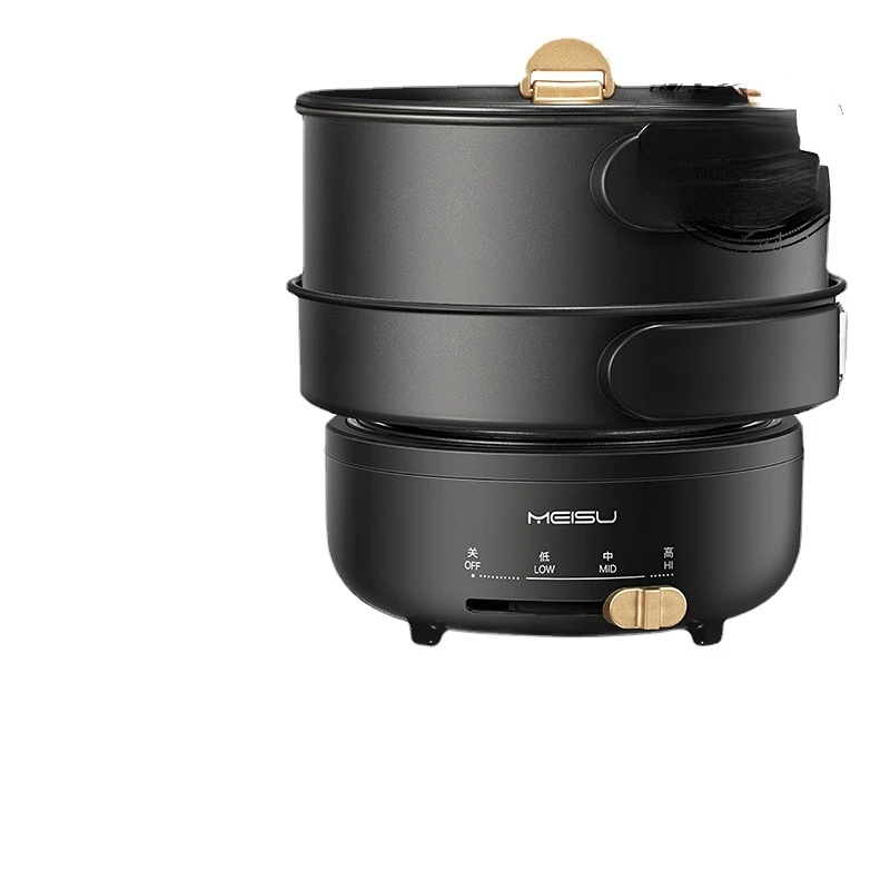 Folding Portable Travel with Small Multifunction Grill Hotpot Cooking and Frying Split Type Electric Hot Pot Mini Multicooker 6