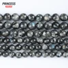 A+ Natural Madagascar Black Labradorite Larvikite Stone Loose Beads for Jewelry Making Charms Bracelet Necklace DIY Accessories 1