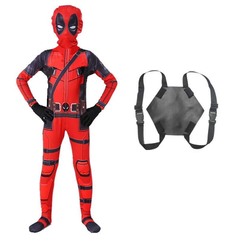 Cosplay Costume Deadpool Costume Kids Cosplay Mask Suit Jumpsuit Superhero Deadpool Cosplay Bodysuit Halloween Spider Man Costume Adult Children
