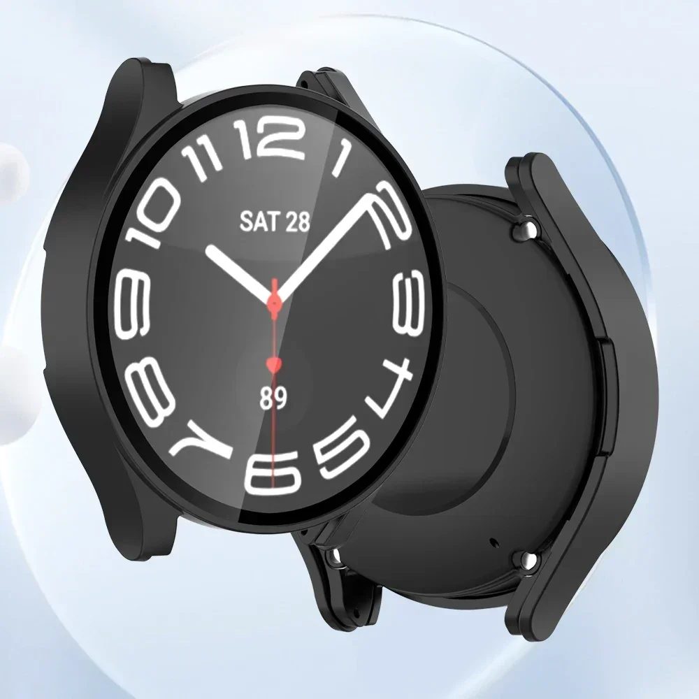 Premium Tempered Glass & PC Protective Bumper for Samsung Galaxy Watch - All-Around Screen Protector