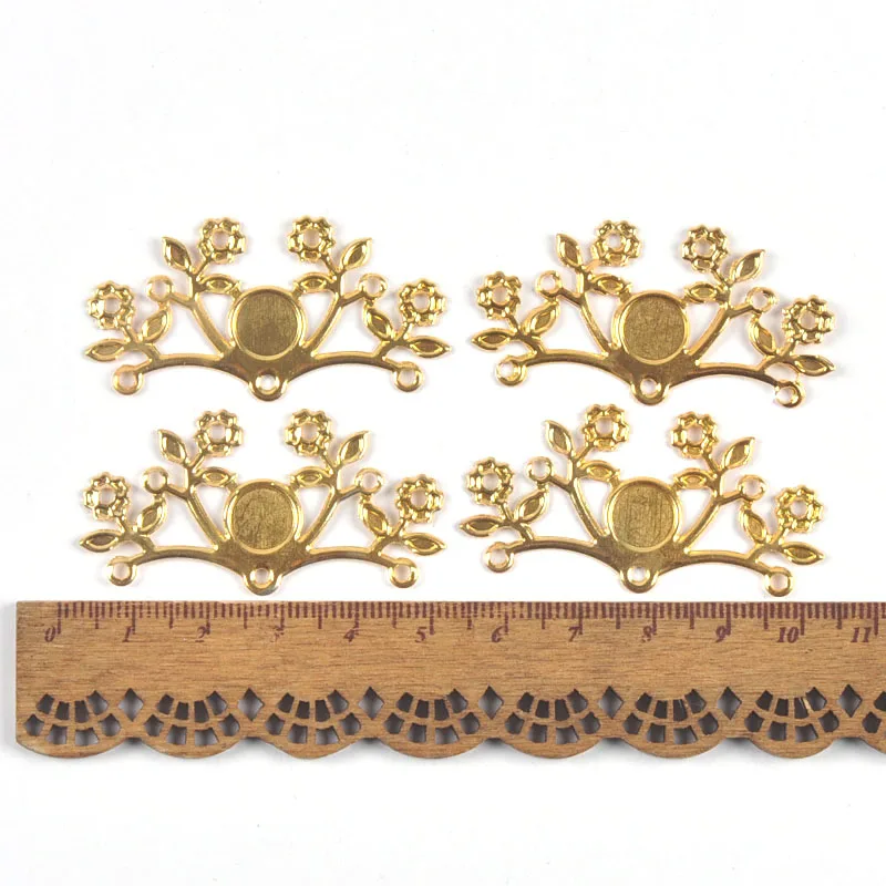 Resin Jewelry Accessories Mixed Gold Leaf Filigree Wraps Metal Crafts Connectors For Making Jewelry Accessories DIY Scrapbook Handicraft Home Decor