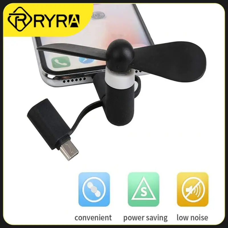 Tanie RYRA 3-In-1 Mini elektryczny wentylator do telefonu chłodzenia dla smartfonów typu c