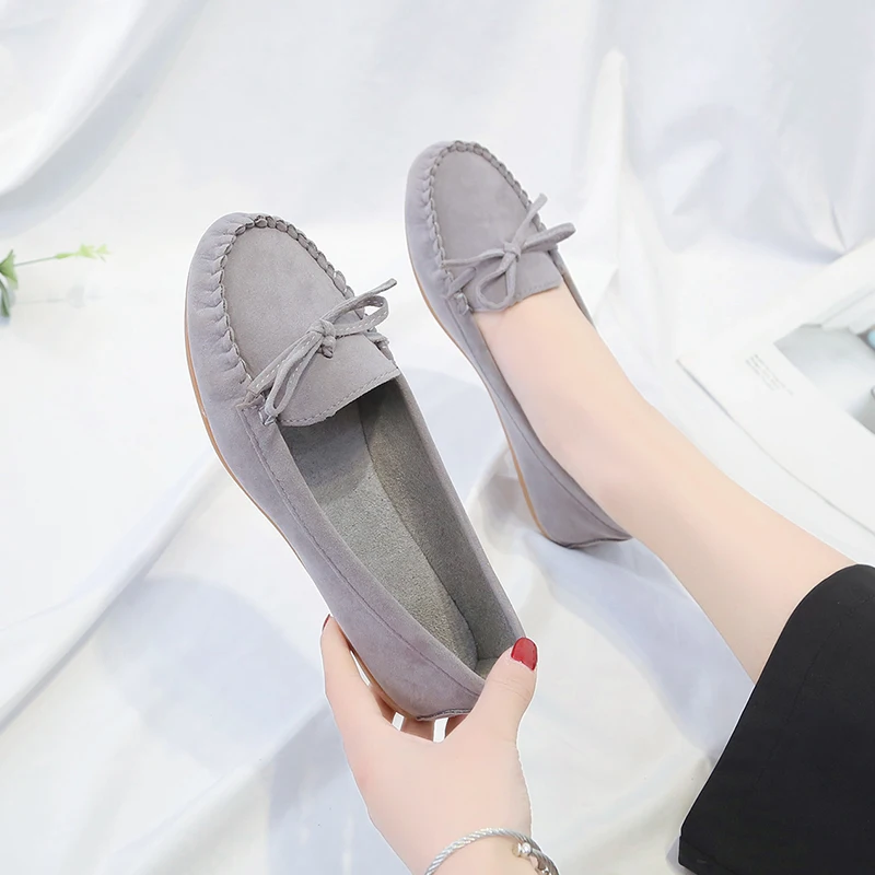 Women Shoes Slip on Loafers for Ballet Flats Women Suede Casual Sneakers Zapatos Mujer Flat Shoes for Mom Fashion Shoes