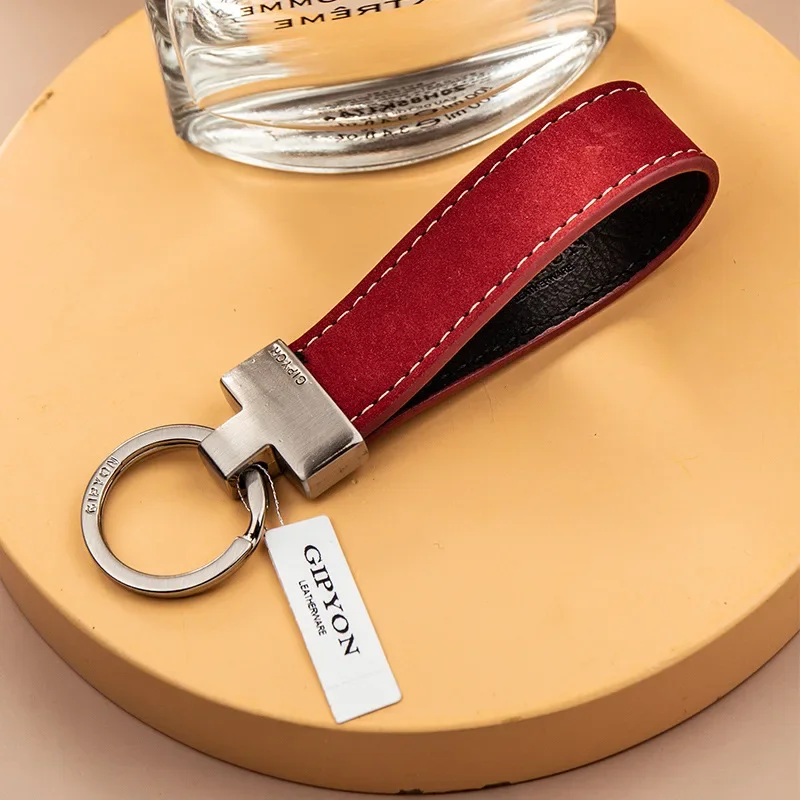 Exquisite hand-rope high-grade cowhide simple key chain pendant personality car chain ring 5