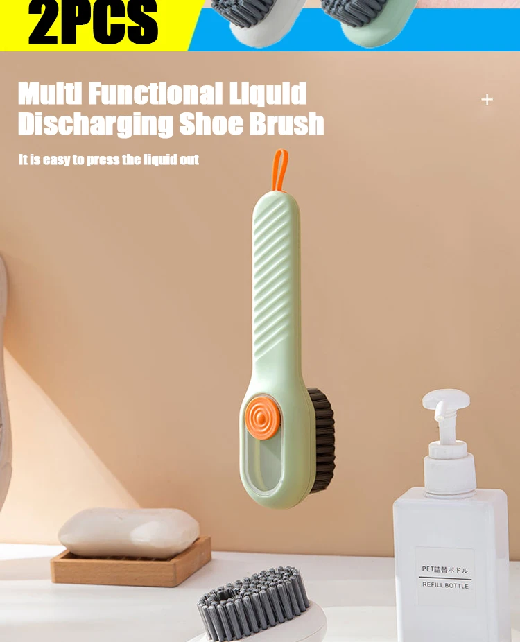 Description Picture 3 of item1/2Pcs Multifunctional Cleaning Brush Soft Automatic Liquid Shoe Brush Clothes Brush Shoe Clothing Board Brush Shoe Cleaner Tool