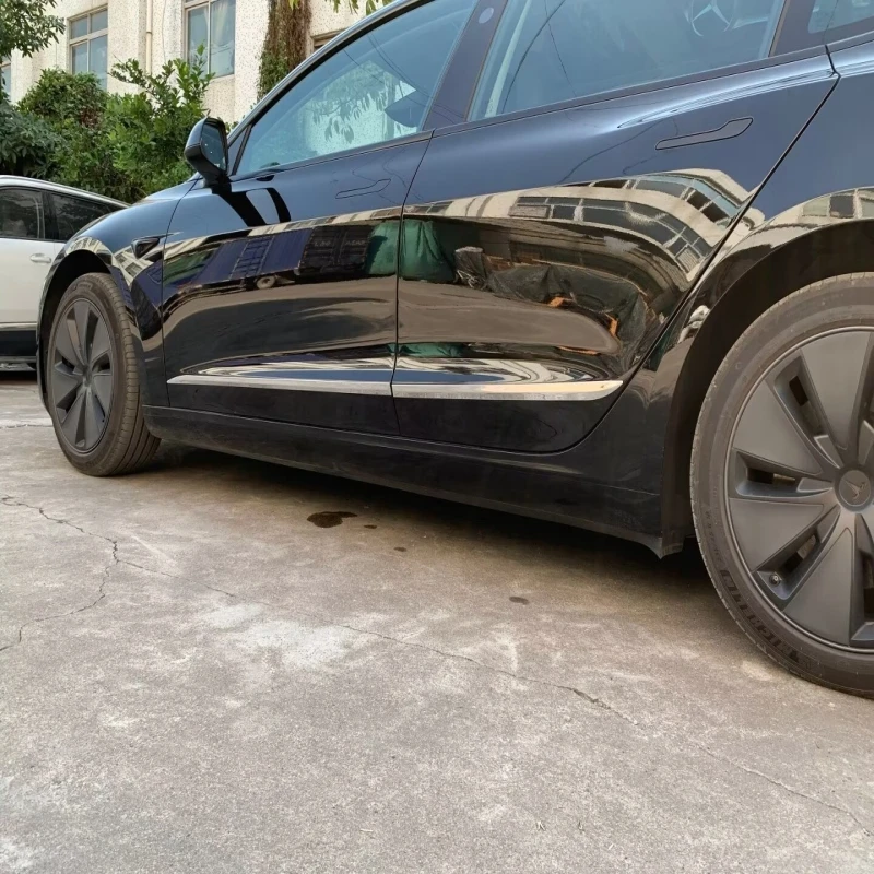 

Для Tesla Model 3 2023 2024 ABS Хром Корпус наружной боковой двери молдинговая линия крышка корпуса двери боковые полосы против царапин аксессуары