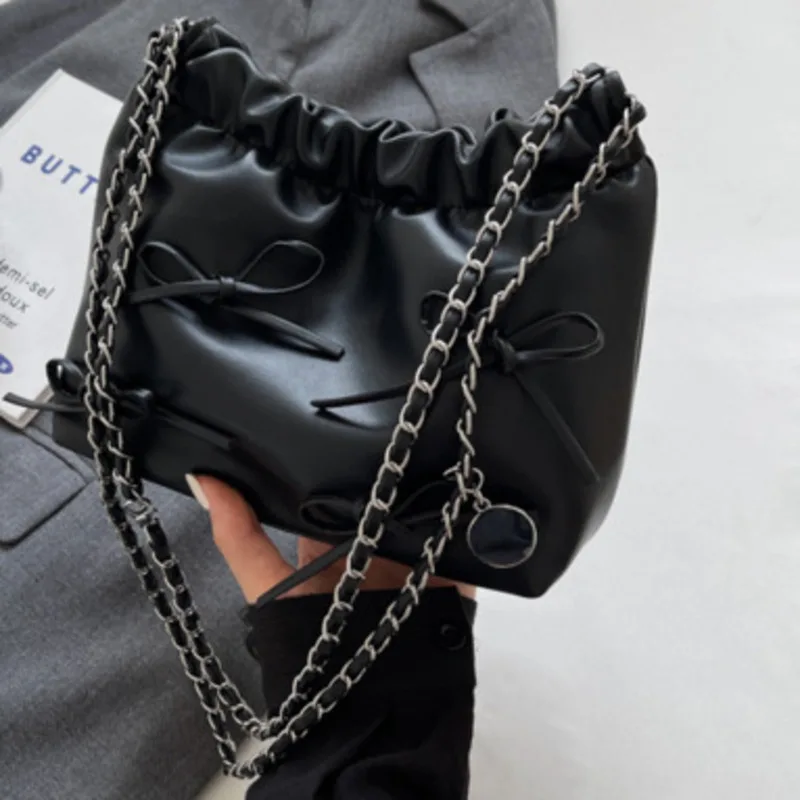 Shoulder Crossbody Bag Pleated Design Handbag For Woman New Versatile Simple Bucket Fashion Casual High-Quality Messenger Luxury