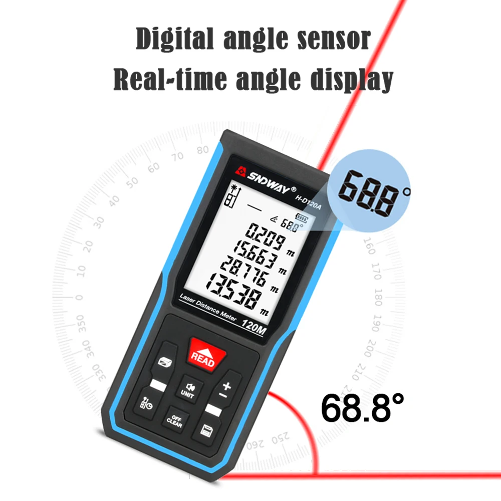 SNDWAY Laser Distance Finder for Distance Laser Measure Indoor Outdoor Rangefinder Tape Measure with Range Finder laser rangefinder